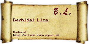 Berhidai Liza névjegykártya